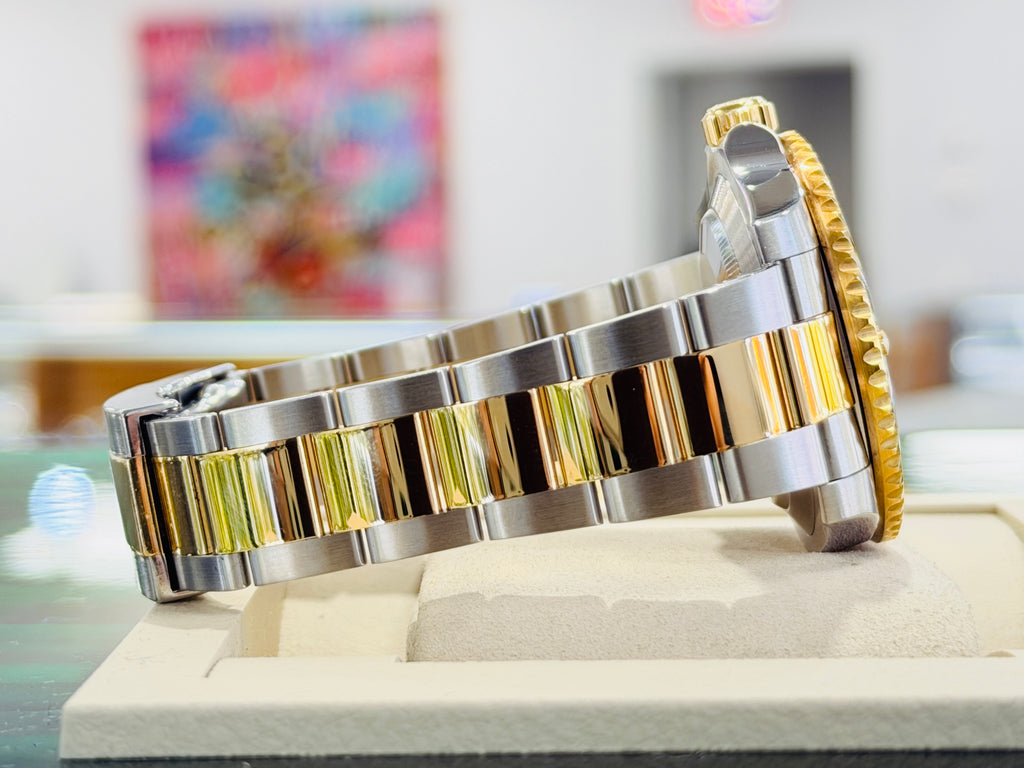 Rolex Submariner Date 116613LN Black Serti Dial  Two-Tone Yellow Gold & Steel 40  Box and Papers PreOwned - Diamonds East Intl.