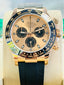 Rolex Daytona Rose Gold Black Ceramic Oyster flex Watch 116515 LN Box And Papers