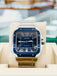 Cartier Santos De Cartier WSSA0048 Blue Dial Large Blue PVD Bezel  PreOwned Box and Papers - Diamonds East Intl.