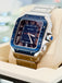 Cartier Santos De Cartier WSSA0048 Blue Dial Large Blue PVD Bezel  PreOwned Box and Papers - Diamonds East Intl.