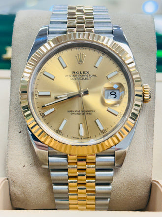 Rolex Datejust 41 126333 Two Tone Champagne Index Dial  Jubilee MINT - Diamonds East Intl.