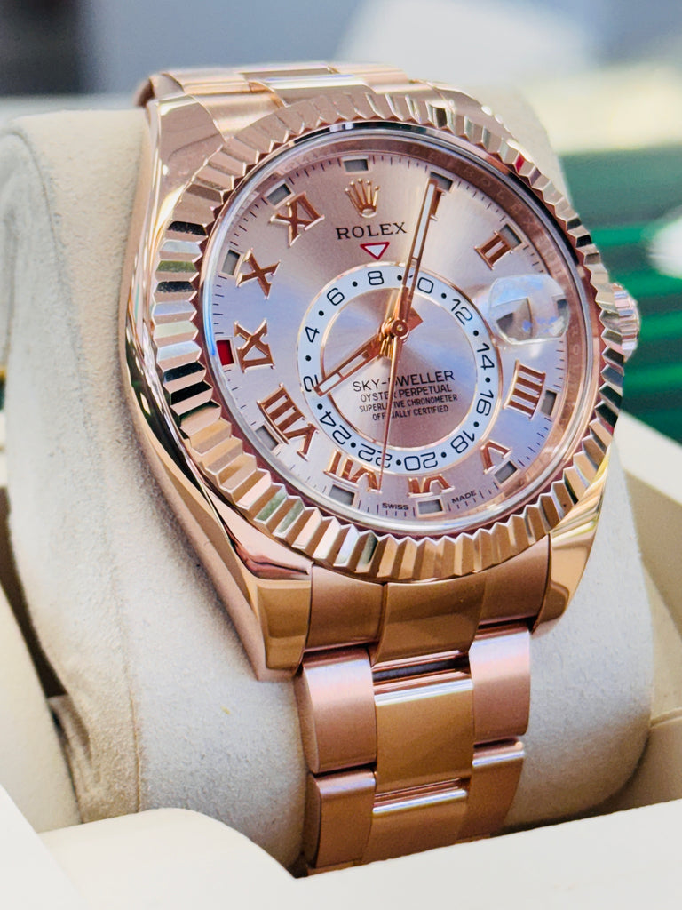 Rolex Sky-Dweller 326935 18K Rose Gold Sundust Dial Box and Papers PreOwned