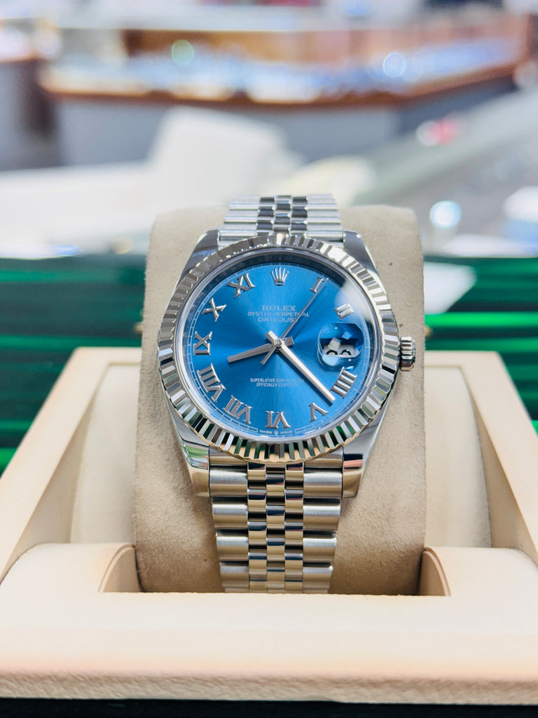 Rolex Datejust 41 126334 Blue Azzurro Roman Dial Stainless Steel