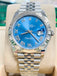 Rolex Datejust 41 126334 Blue Azzurro Roman Dial Stainless Steel Fluted Bezel Jubilee Bracelet PreOwned