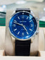 Jaeger-LeCoultre Polaris Blue Dial 9008480 Brown Leather Strap Additional Stainless Steel Band  41mm MINT Box & Papers