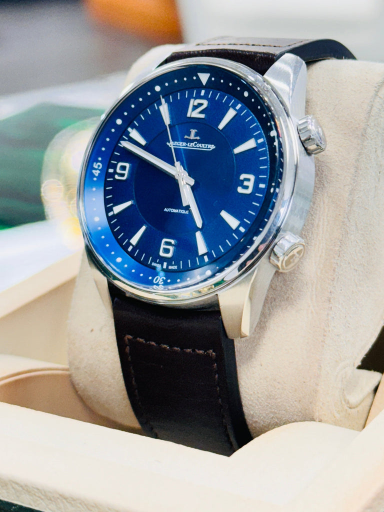 Jaeger-LeCoultre Polaris Blue Dial 9008480 Brown Leather Strap Additional Stainless Steel Band  41mm MINT Box & Papers