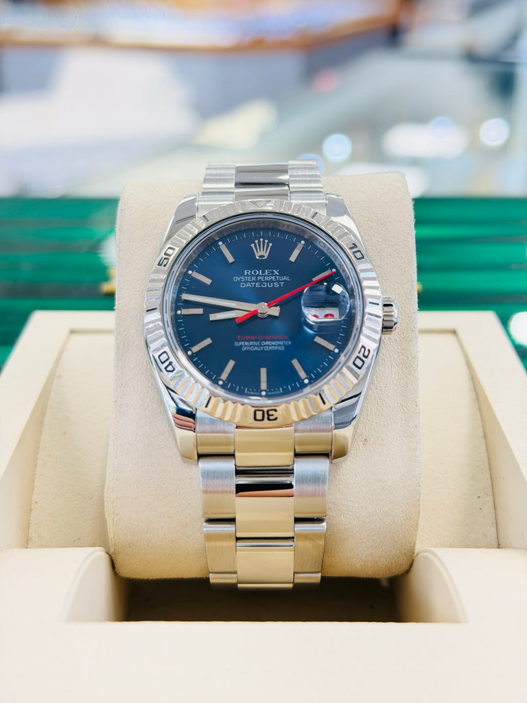 Rolex Datejust 36 116264 Turn-O-Graph Blue Dial  Steel 18K Gold Bezel  PreOwned - Diamonds East Intl.