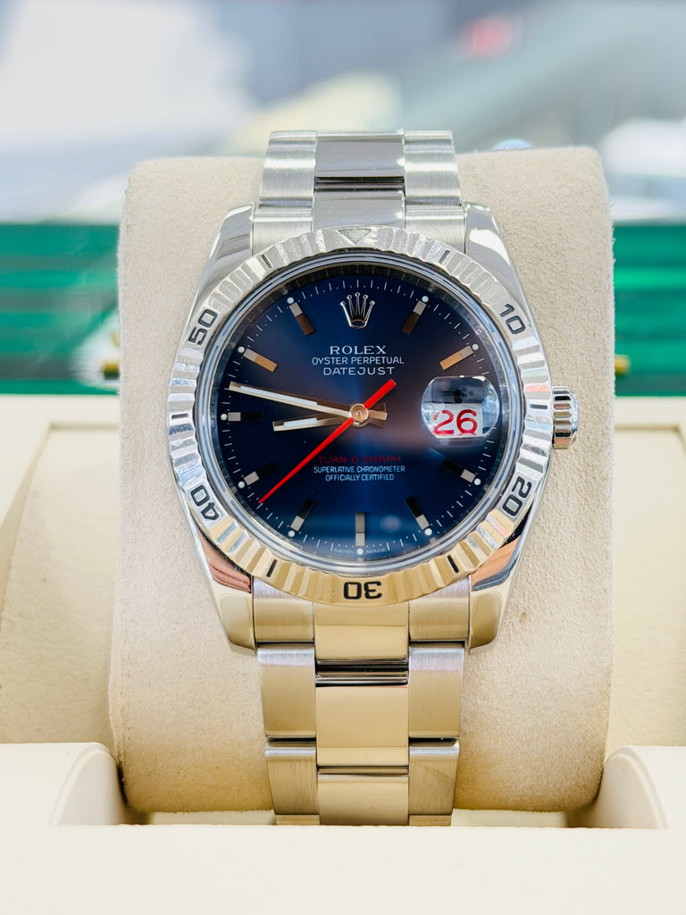 Rolex Datejust 36 116264 Turn-O-Graph Blue Dial  Steel 18K Gold Bezel  PreOwned - Diamonds East Intl.
