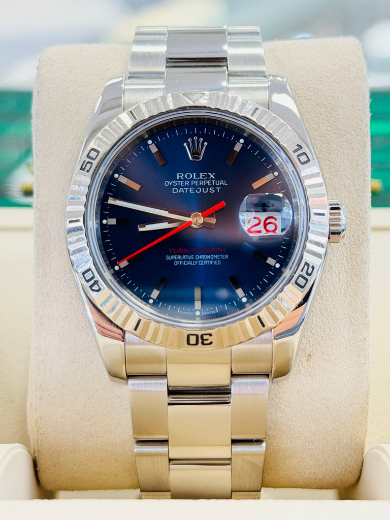 Rolex Datejust 36 116264 Turn-O-Graph Blue Dial  Steel 18K Gold Bezel  PreOwned - Diamonds East Intl.