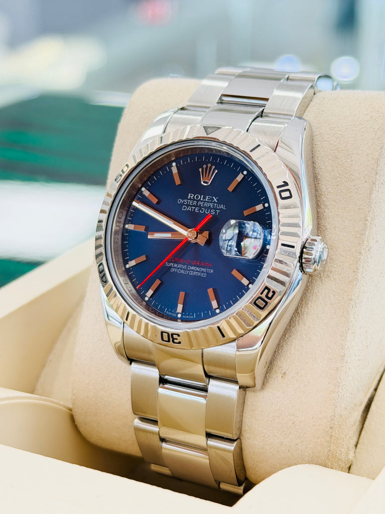 Rolex Datejust 36 116264 Turn-O-Graph Blue Dial  Steel 18K Gold Bezel  PreOwned - Diamonds East Intl.
