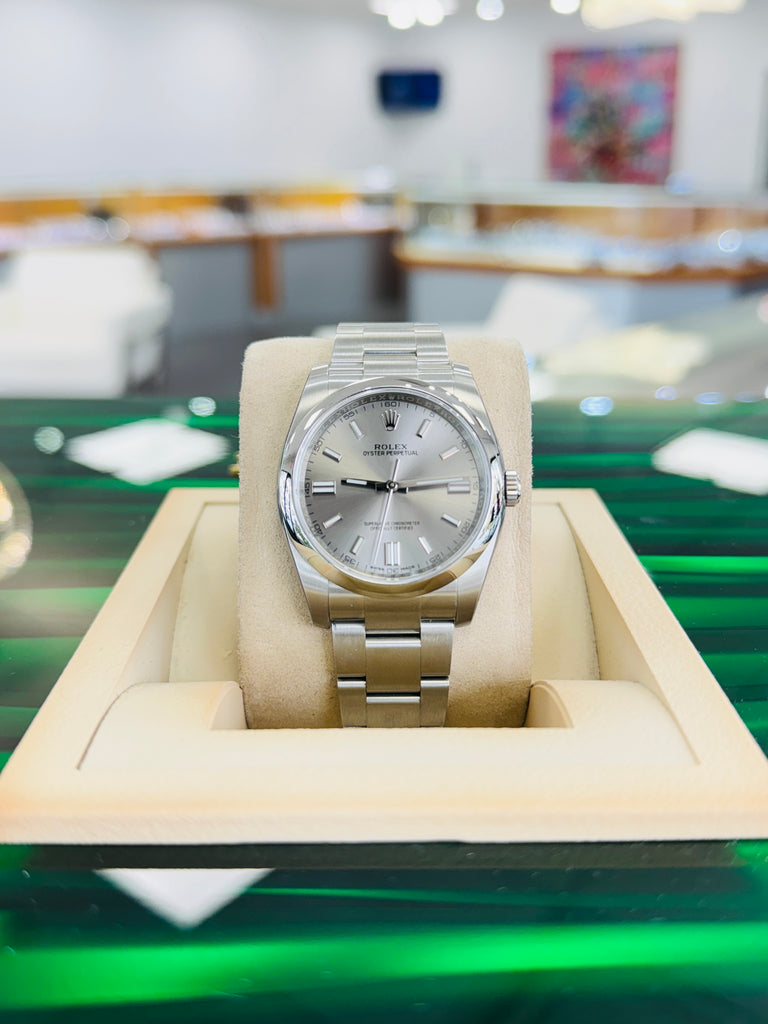 Rolex Oyster Perpetual 36 116000 Silver Dial Box and Papers Unworn - Diamonds East Intl.