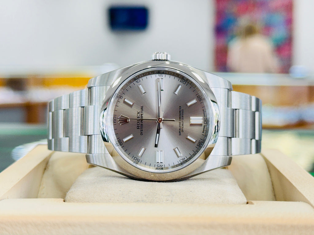 Rolex Oyster Perpetual 36 116000 Silver Dial Box and Papers Unworn - Diamonds East Intl.