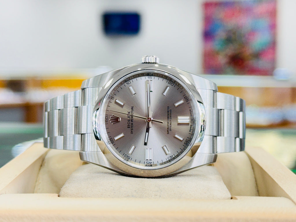 Rolex Oyster Perpetual 36 116000 Silver Dial Box and Papers Unworn - Diamonds East Intl.