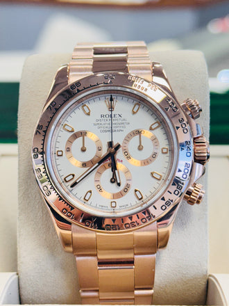 Rolex Cosmograph Daytona 40 116505  Ivory 18K EverRose Gold Oyster PreOwned Box and Paper - Diamonds East Intl.