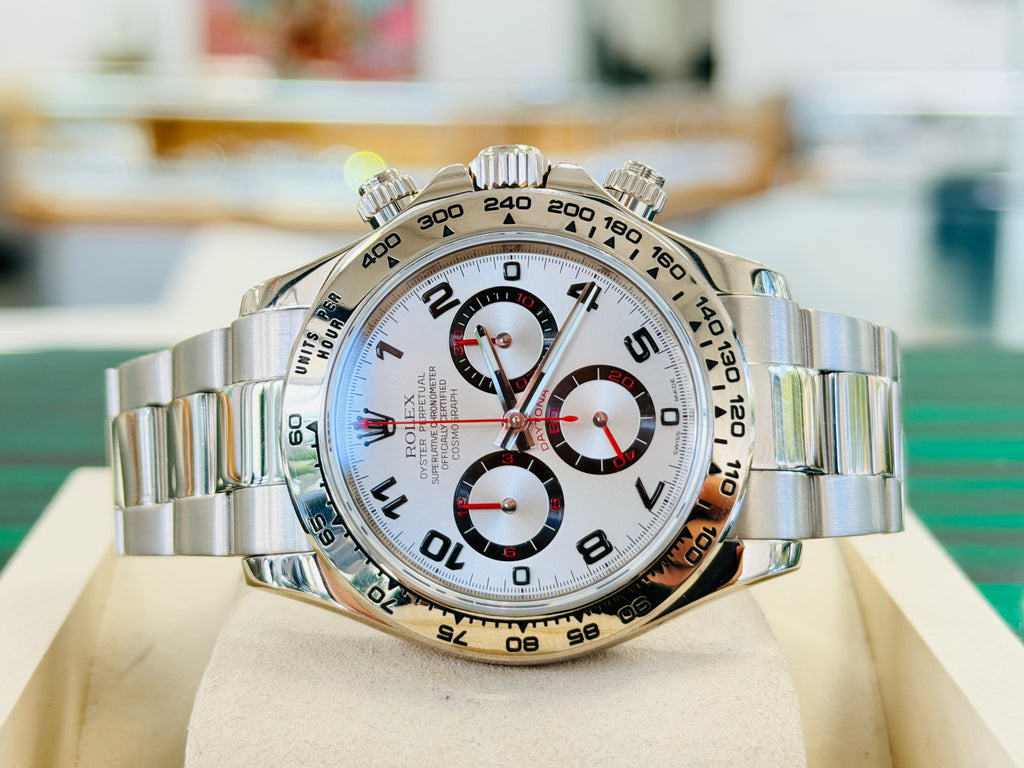 Rolex Daytona 40 116509 Silver Racing Arabic Dial PreOwned - Diamonds East Intl.