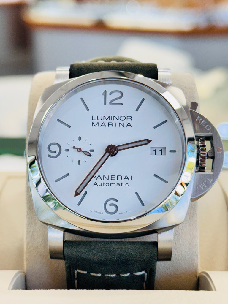 Panerai Luminor Marina 44 PAM01314 White Dial  Unworn Box and Papers - Diamonds East Intl.