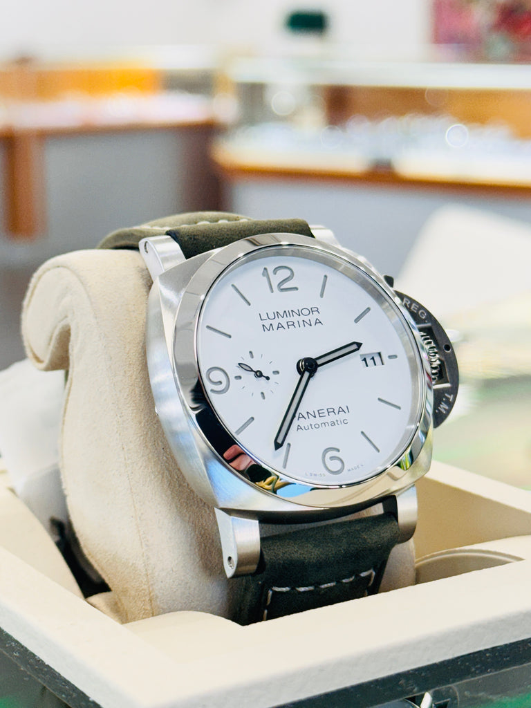 Panerai Luminor Marina 44 PAM01314 White Dial  Unworn Box and Papers - Diamonds East Intl.