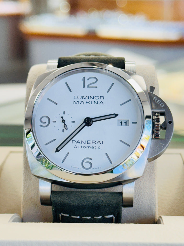 Panerai Luminor Marina 44 PAM01314 White Dial  Unworn Box and Papers - Diamonds East Intl.