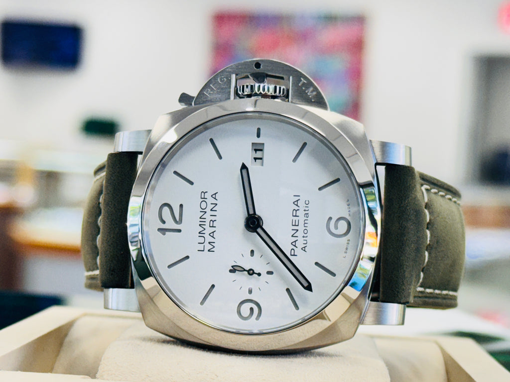 Panerai Luminor Marina 44 PAM01314 White Dial  Unworn Box and Papers - Diamonds East Intl.