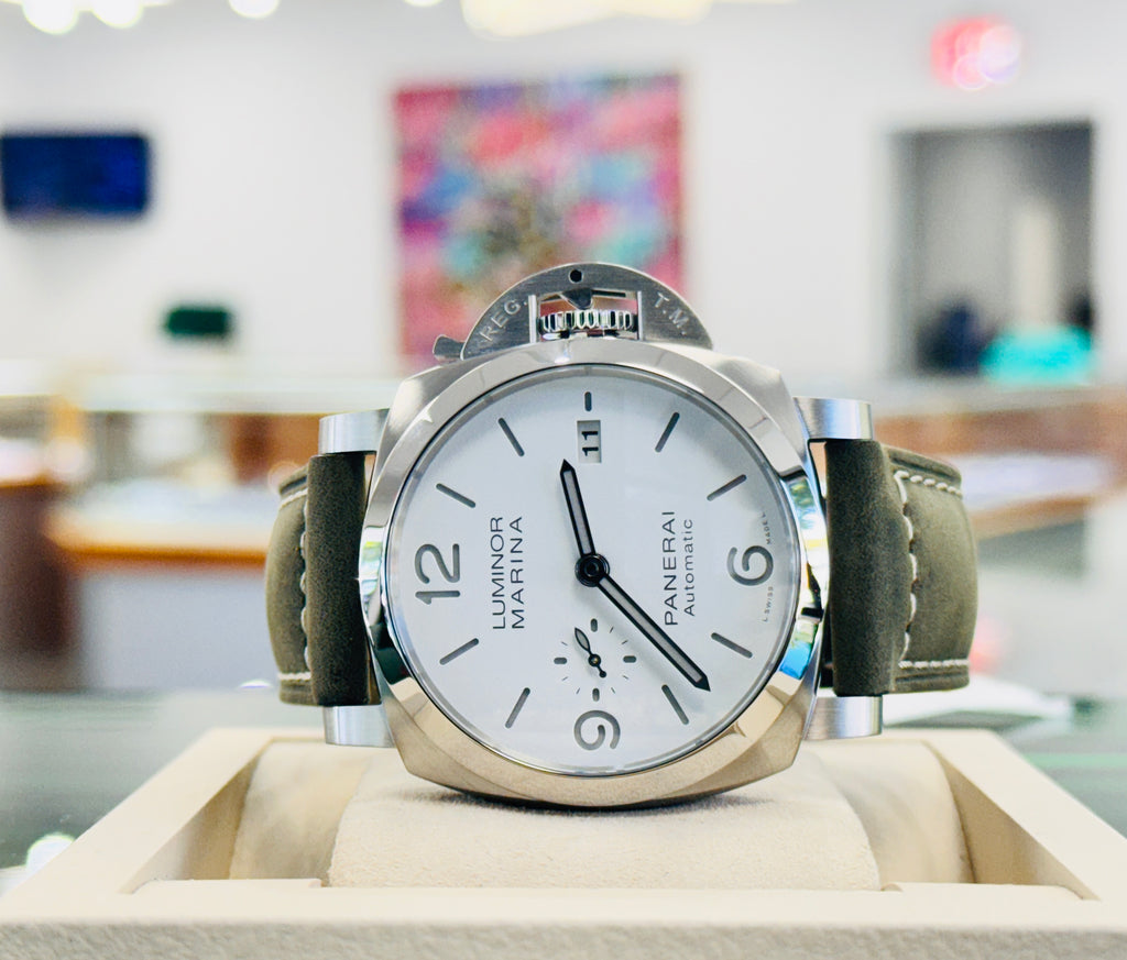 Panerai Luminor Marina 44 PAM01314 White Dial  Unworn Box and Papers - Diamonds East Intl.