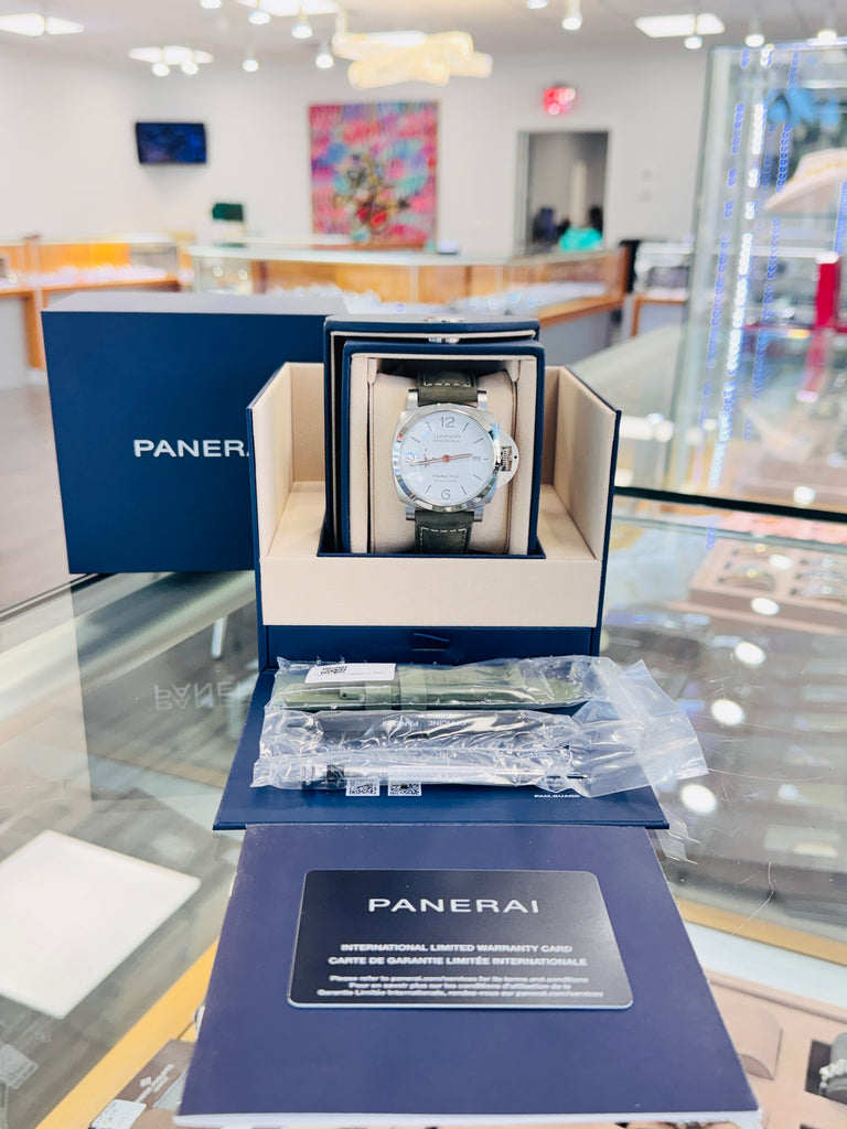 Panerai Luminor Marina 44 PAM01314 White Dial  Unworn Box and Papers - Diamonds East Intl.