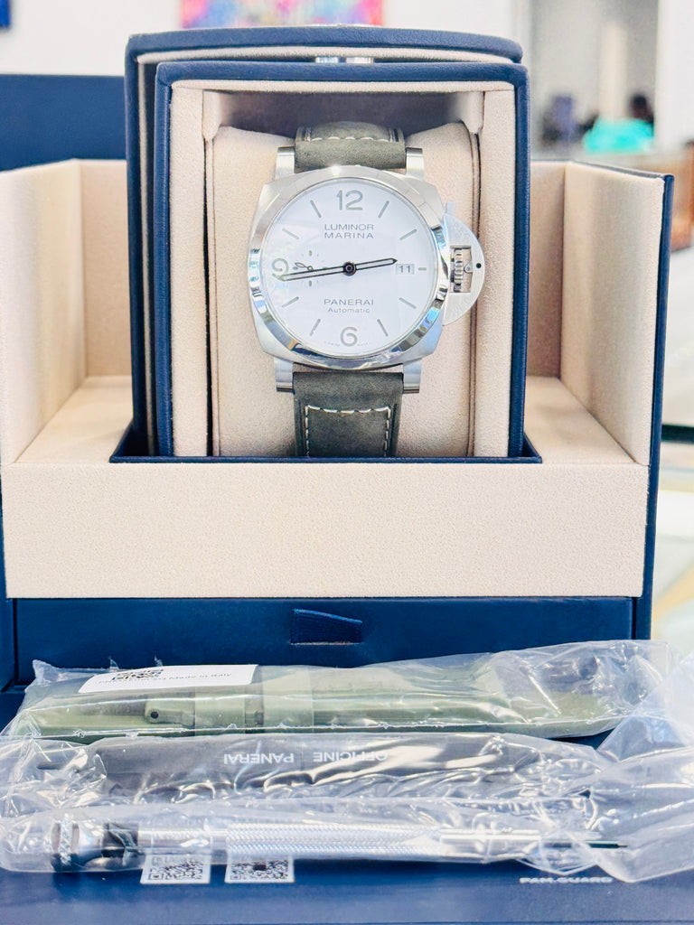 Panerai Luminor Marina 44 PAM01314 White Dial  Unworn Box and Papers - Diamonds East Intl.