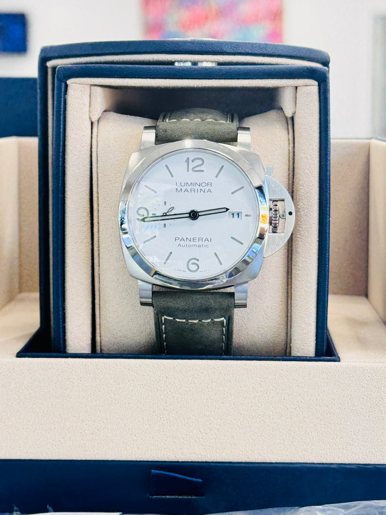 Panerai Luminor Marina 44 PAM01314 White Dial  Unworn Box and Papers - Diamonds East Intl.