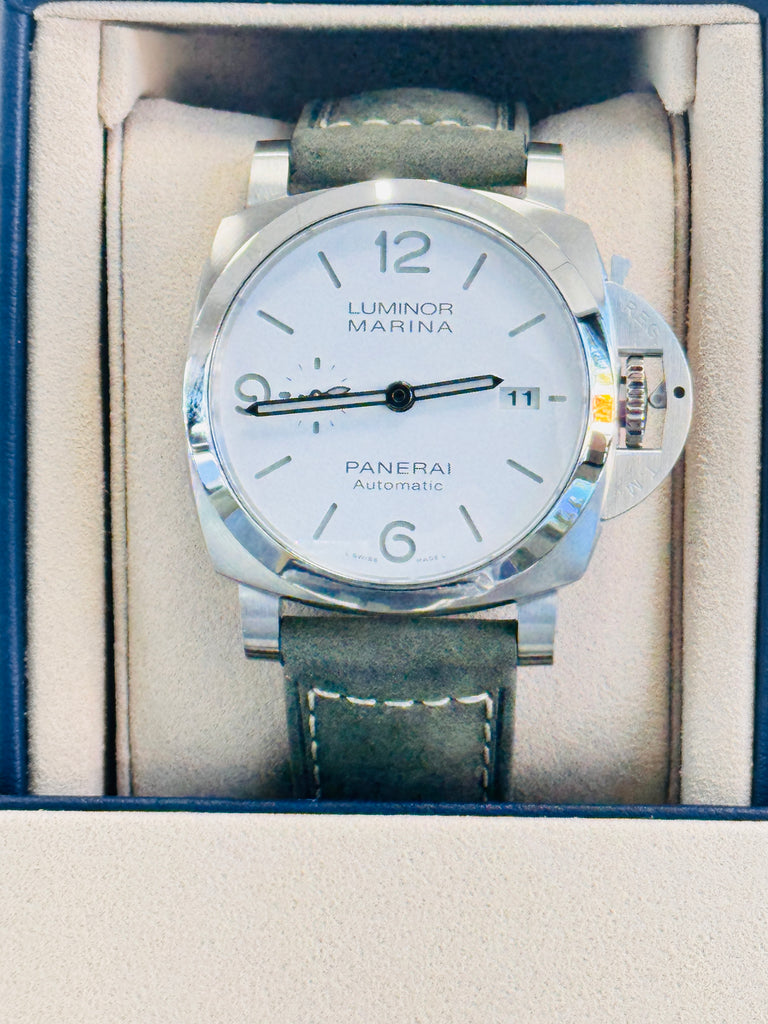 Panerai Luminor Marina 44 PAM01314 White Dial  Unworn Box and Papers - Diamonds East Intl.