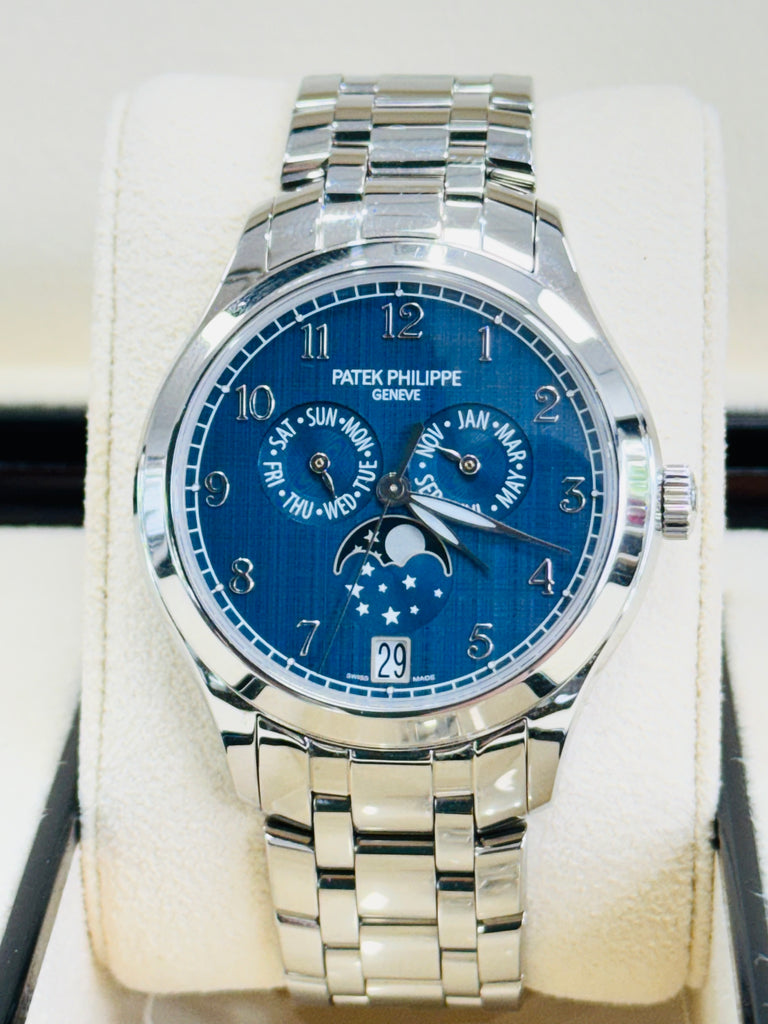 Patek Philippe Annual Calendar Moon Phase 4947/1A Blue Dial Box and Papers - Diamonds East Intl.