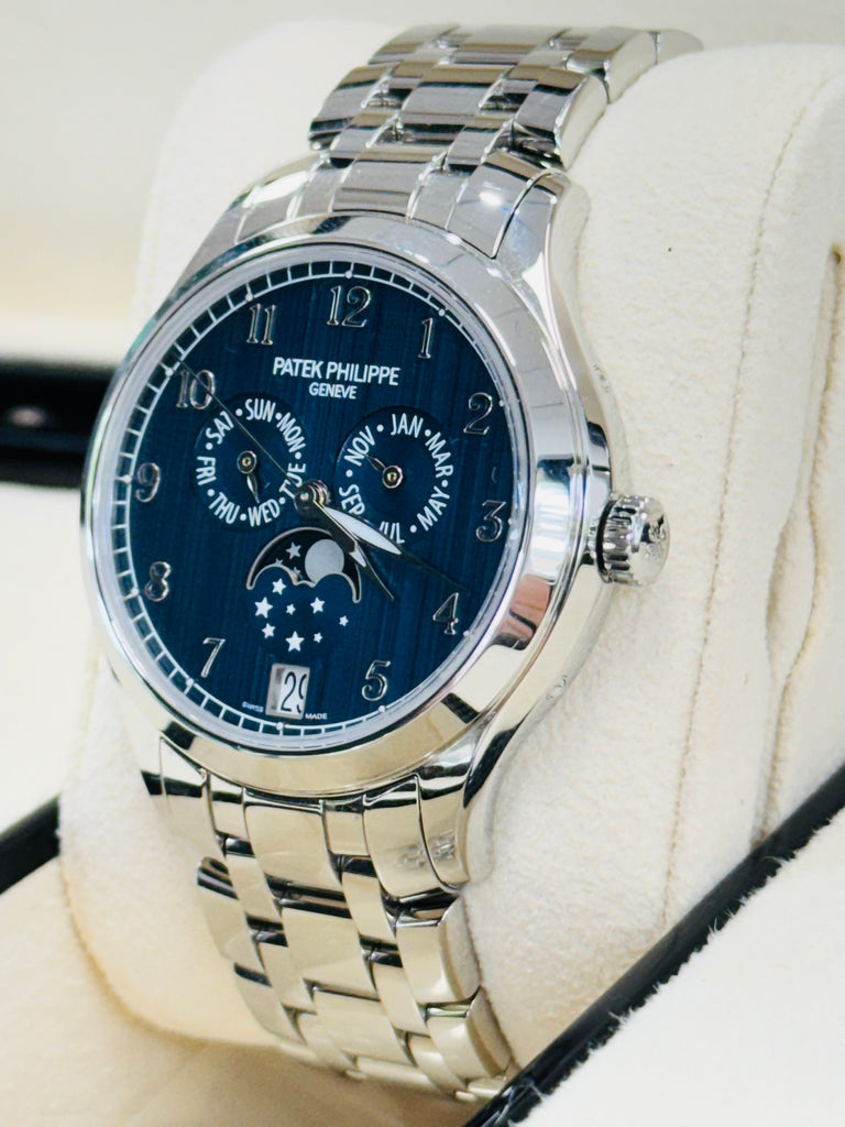 Patek Philippe Annual Calendar Moon Phase 4947/1A Blue Dial Box and Papers - Diamonds East Intl.