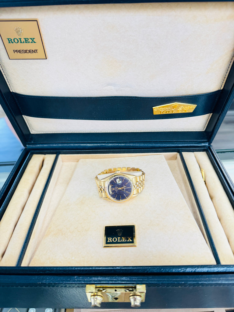 Rolex Day-Date 36 18038 Factory Blueish / Purple Jubilee Dial Rare