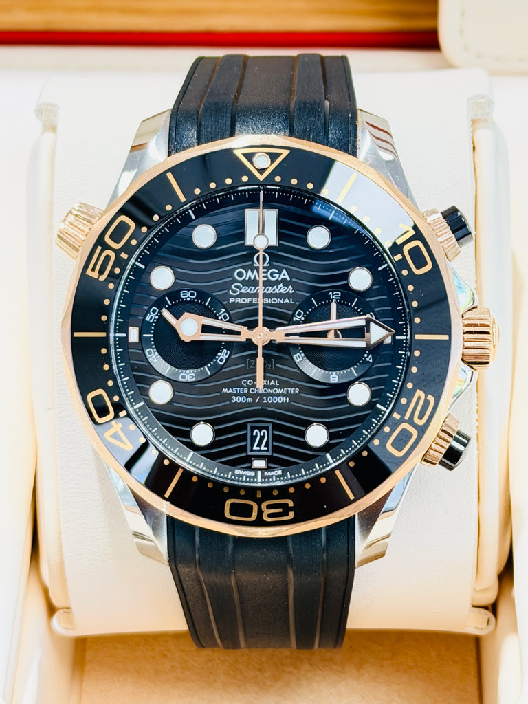 Omega Seamaster Diver 300 M 210.22.44.51.01.001 44 Black Dial Preowned Box and Papers - Diamonds East Intl.