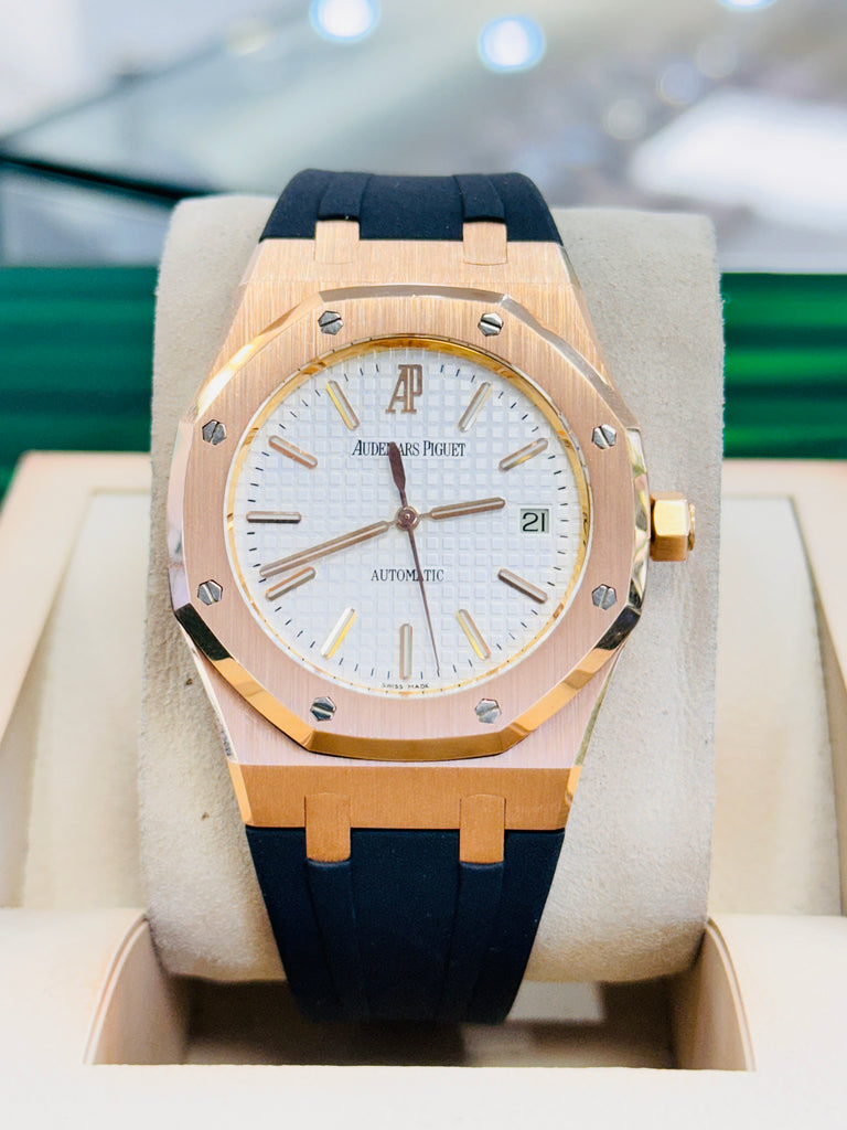 Audemars Piguet Royal Oak Selfwinding 39mm 18K Rose Gold "JUMBO" White Dial 15300OR MINT 