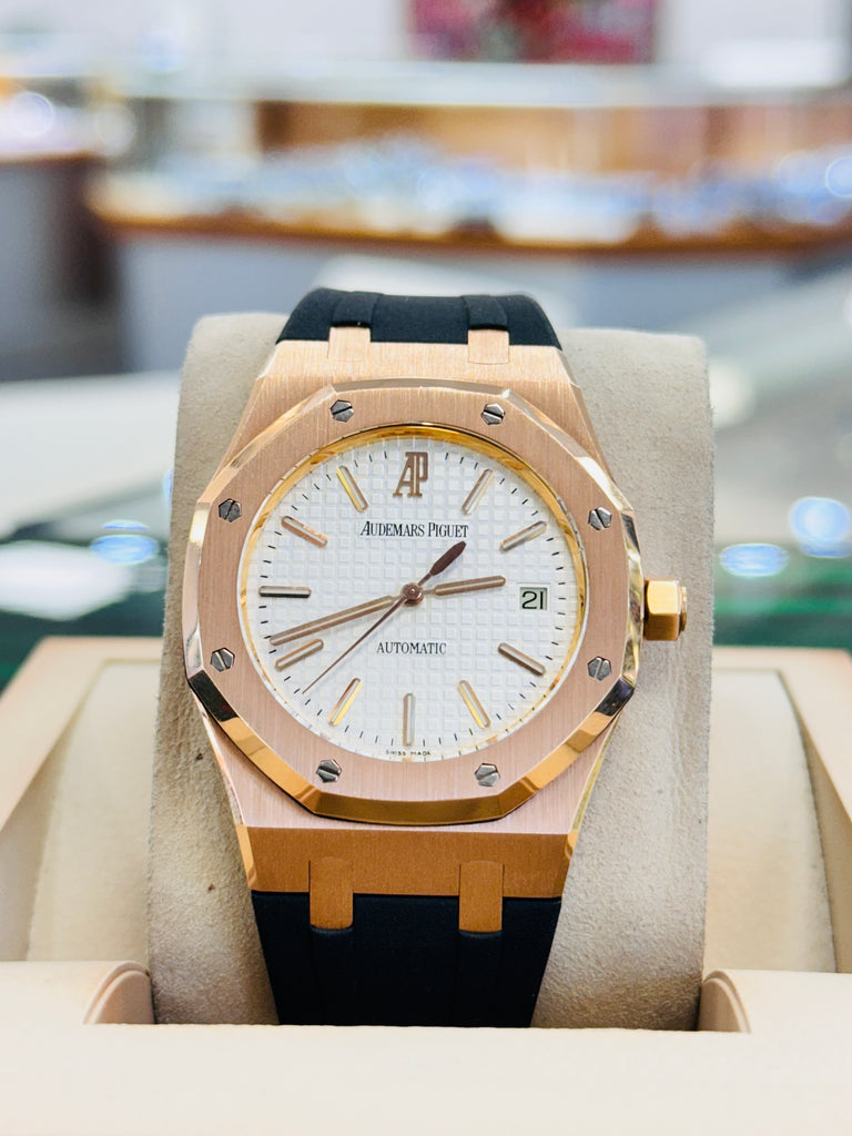 Audemars Piguet Royal Oak Selfwinding 39mm 18K Rose Gold "JUMBO" White Dial 15300OR MINT