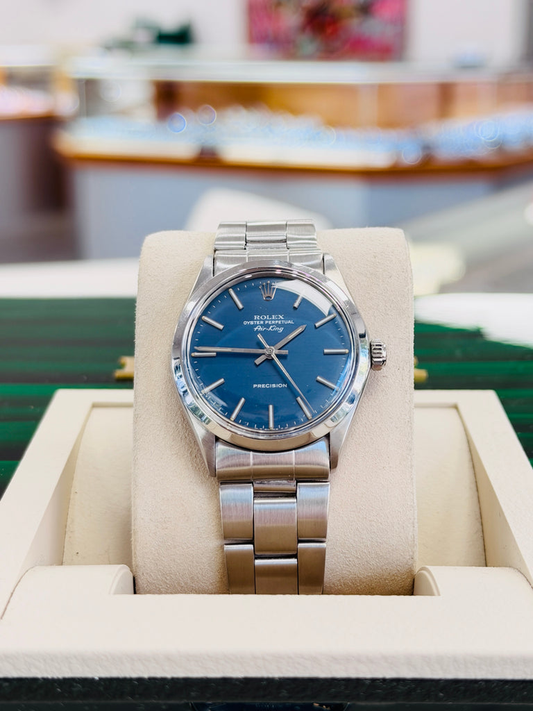Rolex Air King  5500 Blue Dial Precision Watch