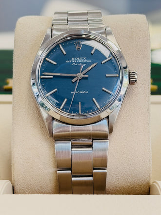Rolex Air King  5500 Blue Dial Precision Watch