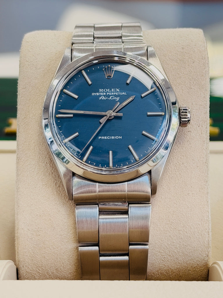 Rolex Air King  5500 Blue Dial Precision Watch