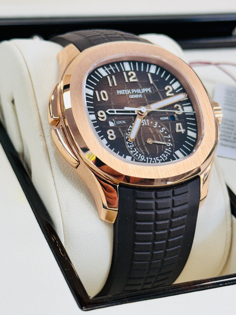 Patek Philippe Aquanaut 5164R Travel Time 18K Rose Gold Box and