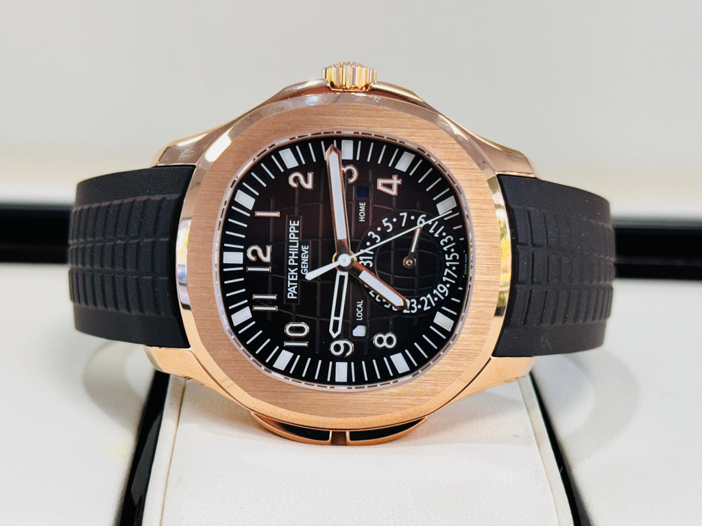 Patek Philippe Aquanaut 5164R Travel Time 18K Rose Gold Box and Papers MINT