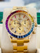 Rolex Daytona 116528 40 18k Yellow Gold Custom Rainbow Bezel Custom Pave Diamonds & Sapphires Dial  PreOwned - Diamonds East Intl.