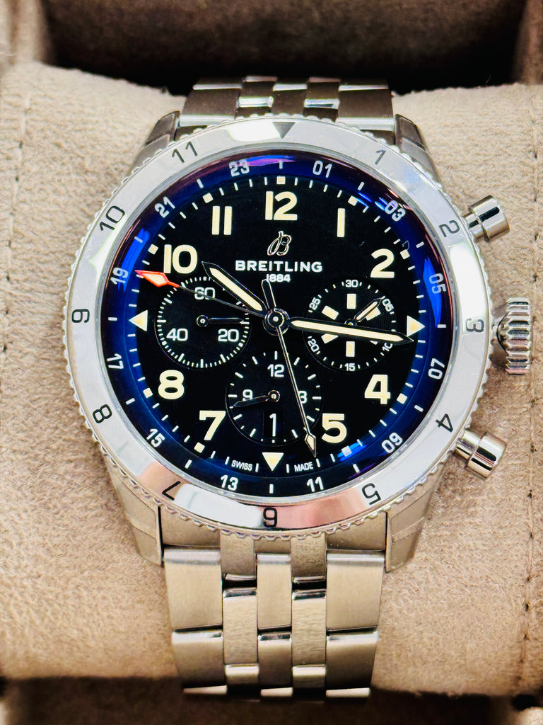 Breitling Super Avi B0445 Chronograph GMT 46 Tribute to Vought F4U Corsair Unworn Box and Papers