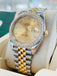 Rolex Datejust 41 126333 Champagne Diamond Dial Custom Diamond Bezel Steel & Yellow Gold PreOwned B&P - Diamonds East Intl.
