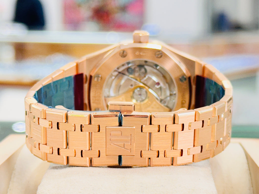 Audemars Piguet Royal Oak Selfwinding Ladies Automatic Silver Dial 18K Rose Gold 15450OR.OO.D088CR.01 Factory Rose Gold Band MINT