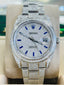 Rolex Datejust 41 126300 Custom Diamond Pave Set Custom Pave Diamond Blue Stick Dial Box/Papers UNWORN