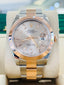 Rolex Datejust 41 126301  Custom Baguette Diamond Sundust Dial Everose & Steel Oyster Band Smooth Bezel PreOwned