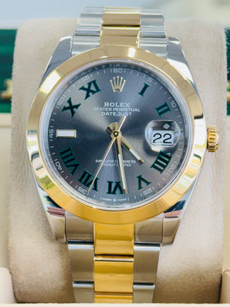 Rolex Datejust 41 Wimbledon 126303  TwoTone Steel and 18K Yellow Gold Box and Papers PreOwned - Diamonds East Intl.