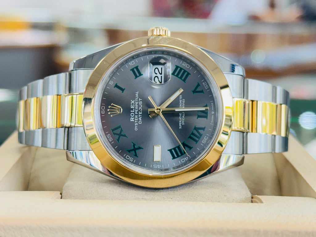 Rolex Datejust 41 Wimbledon 126303  TwoTone Steel and 18K Yellow Gold Box and Papers PreOwned - Diamonds East Intl.