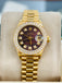Rolex Lady-Datejust 69138 Women's President 26mm Yellow Gold Factory Diamond Bezel Custom Tahitian Diamond Mother Of Pearl Dial MINT
