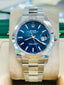 Rolex Datejust 41 126300 Smooth Bezel Blue Motif Index Dial Oyster Bracelet MINT BOX/PAPERS