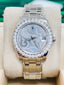 Rolex Datejust 31 Pearlmaster Midsize 81299  White Gold Diamond Pave Flamme Dial Box & Papers MINT